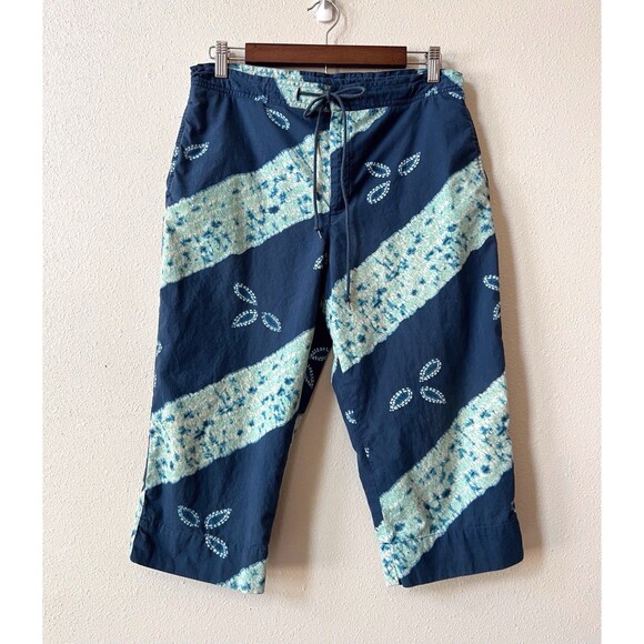 Vintage RALPH Ralph Lauren Shibori Tie Dye Cotton Capri Pants Medium 90s Y2K - Picture 2 of 9